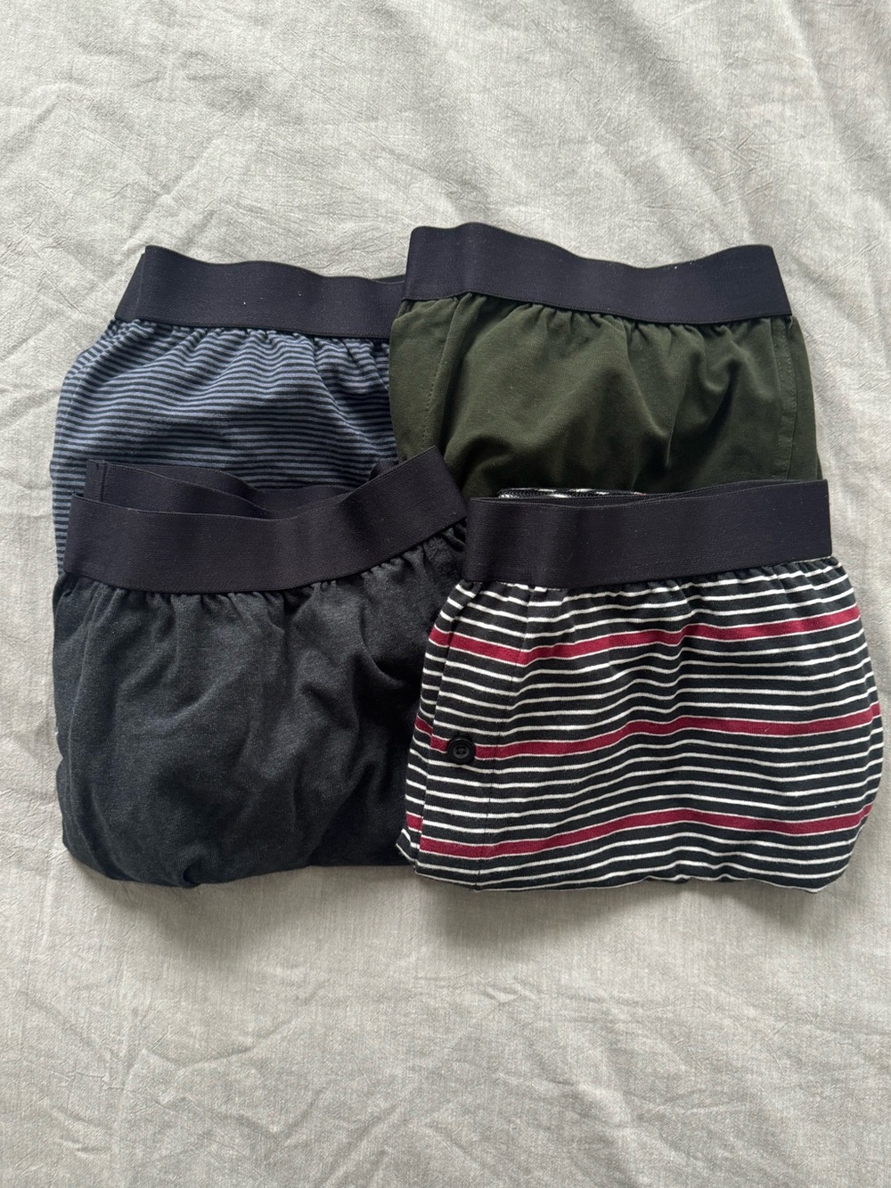 Pact Organic Cotton Men’s Everyday Stripe Knit Medium Boxers Set of 4 NWOT